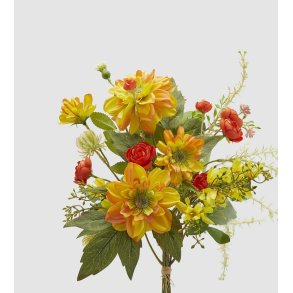 Kunstig blomsterbuket Dalia yellow H 35 cm