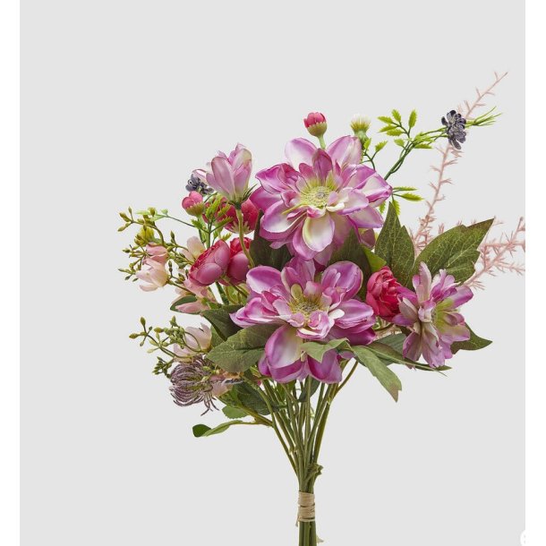 Færdig blomsterbuket Dalia pink H 35