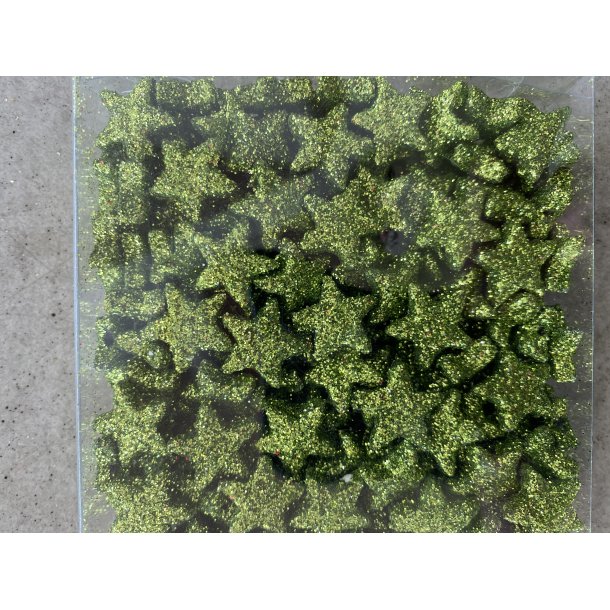 Glitter stjern Lime 144 stk