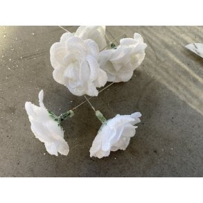 Glitter Rose Hvid 35 mm, 36 stk. 