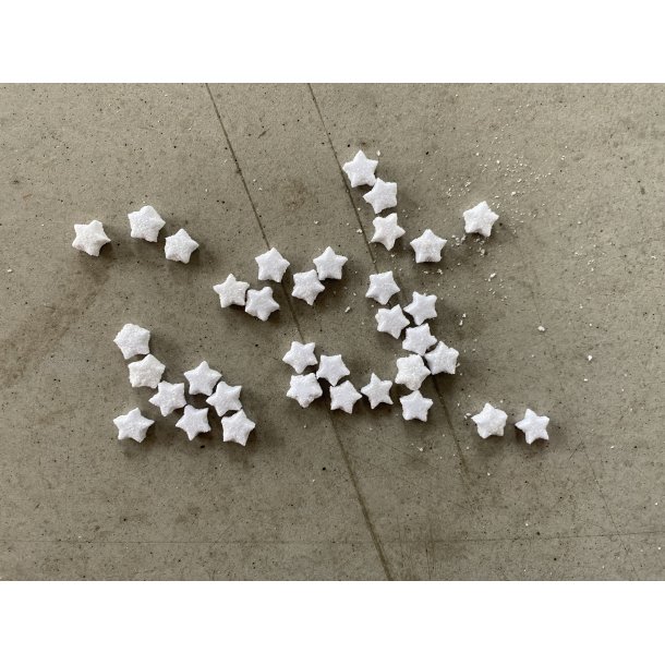 Glitter stjerne 1 cm , hvid, 144 stk.