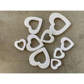 Glitter hjerte 24 stk. hvid 