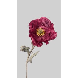 Poppy silk burgundy 75 cm