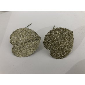 Glitter Hjerteblad Platin 288 stk