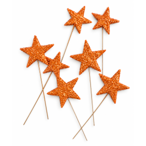 Stjerne n�l orange glimmer 48 stk.