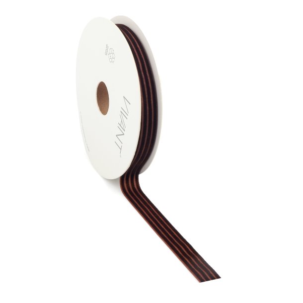 Velour stripe ribbon Brown