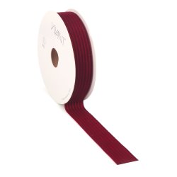 Velour stripe ribbon Scarlet