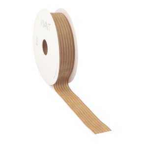 Velour stripe ribbon Beige 15 mm