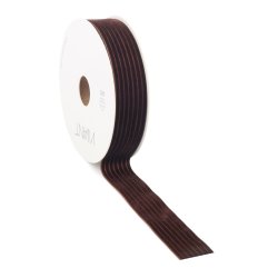Velour stripe ribbon Brown