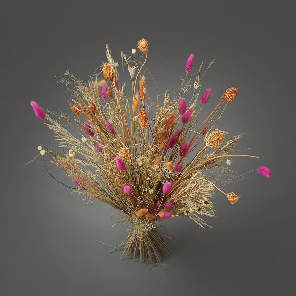 Dried Flower Bqt Papaya Pink 