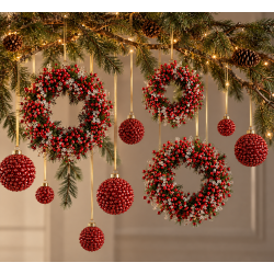 Iced pine and berry ringe 15 cm