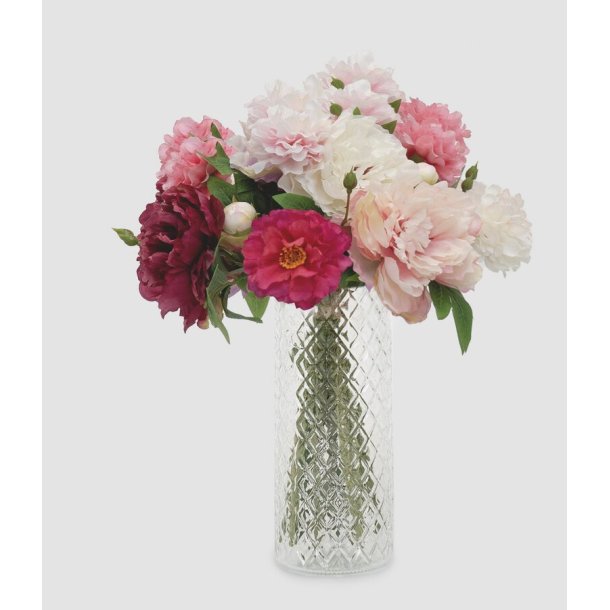 Færdig blomsterbuket peonie m. vase H50