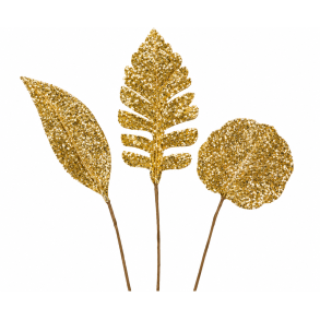 Pet Glitter Blad Guld 3 ass. 