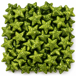 Glitter stjern Lime 144 stk