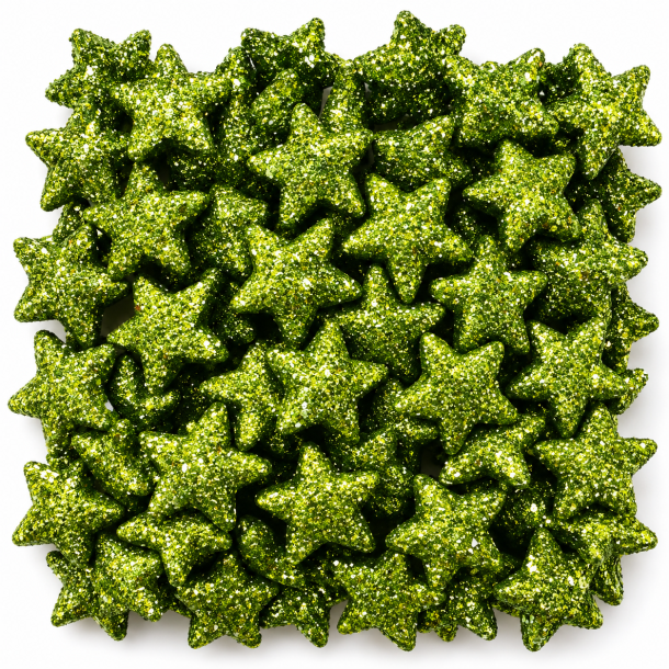 Glitter stjern Lime 144 stk