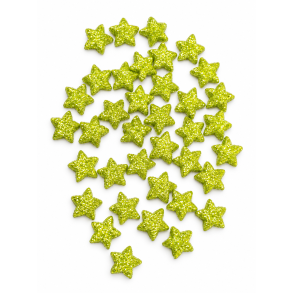 Sm� glitterstjerner lime 144 stk.