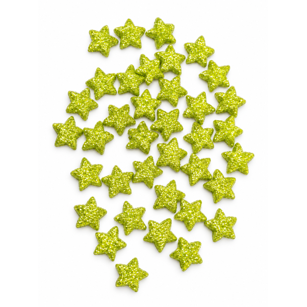 Sm� glitterstjerner lime 144 stk.