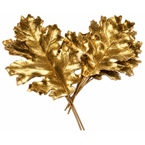 Egeblade guld 2 st�rrelser 