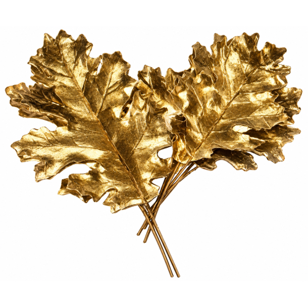 Egeblade guld 2 st�rrelser 