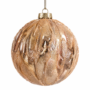 Xmas rosa brun kugle 13 cm