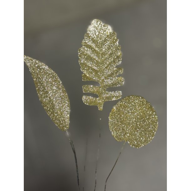 Pet Glitter Blad Guld 3 ass. 