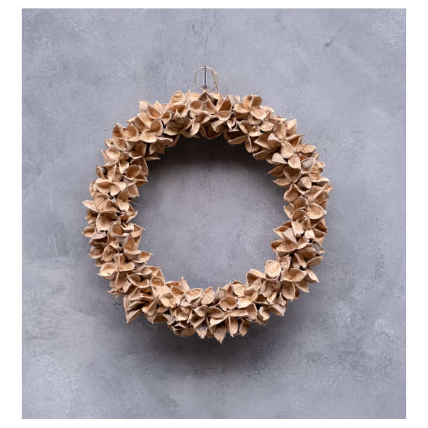 Cotton pod wreath thin 20 cm